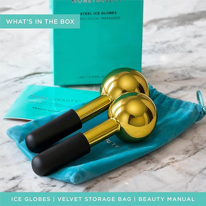 Tighten Skin, Depuff & Sinus Relief? Stainless Steel Ice Globes for Facials, Durable Cryo Globes Instantly Reduce Puffiness, Tighten Pores, Face Globes Facial Massages & Daily Beauty Routine
