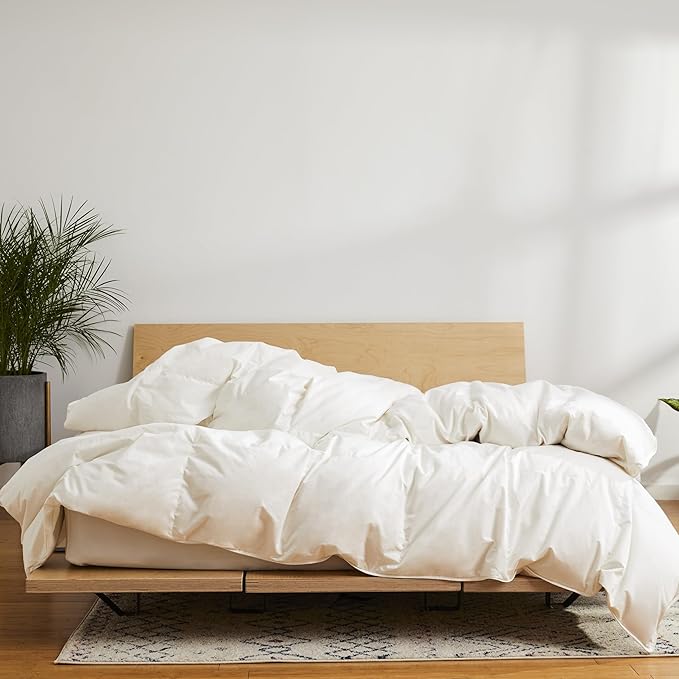 Brooklinen Ultra Warm Luxury Down Comforter, 100% Natural Canadian Duck Down Duvet Insert - 750 Fill Power, Baffle Box Construction, 100% Cotton Shell, King/Cali King Size Comforter