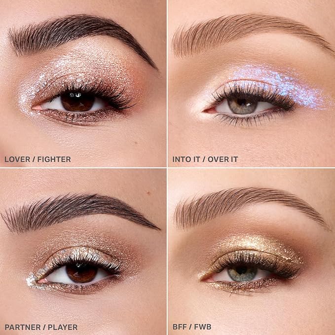 Morphe Mixed Signals Dual-Ended Eyeshadow Stick - Cream Eyeshadow Pigment & Chrome Liquid Flakes for Bold, Layered Eye Makeup Looks - Into It/Over It (0.028 oz)