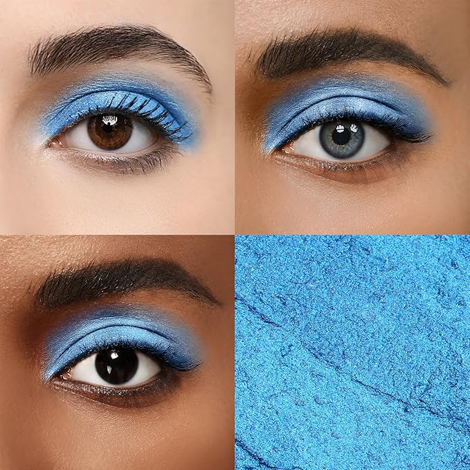 Color Mirror Longwear Cream Eye Shadow Sticks(62 Sapphire Shimmer), Smudge-Proof, Waterproof Eyeshadow,Silky Formula Glitter With Makeup Brush,Sapphire Blue