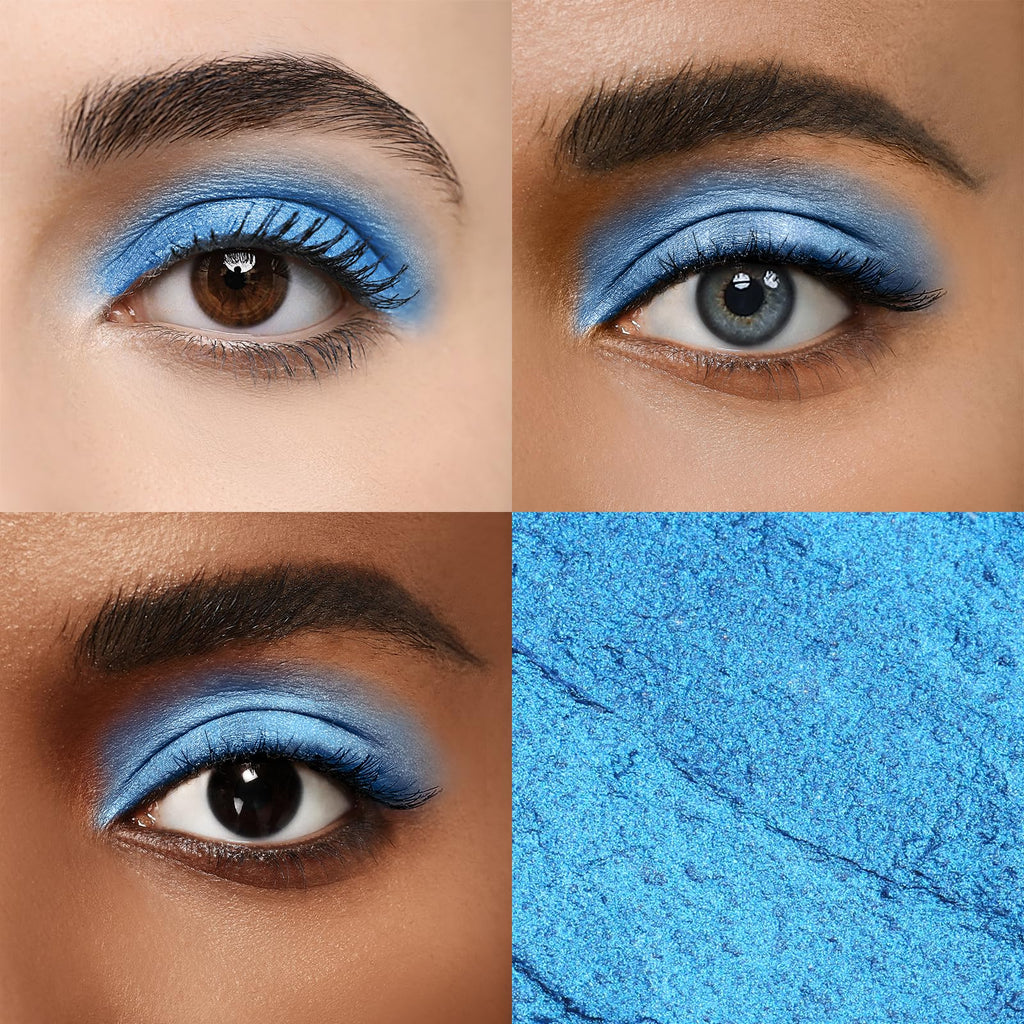 Color Mirror Longwear Cream Eye Shadow Sticks(62 Sapphire Shimmer), Smudge-Proof, Waterproof Eyeshadow,Silky Formula Glitter With Makeup Brush,Sapphire Blue