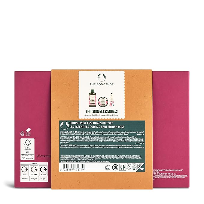 The Body Shop British Rose Gift Set | 3-Piece Scented Body Care Routine
