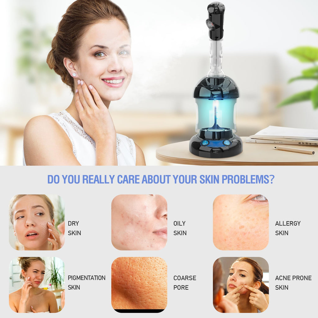 Kingsteam Nano Ionic Facial Steamer for Deep Cleansing & Home Spa