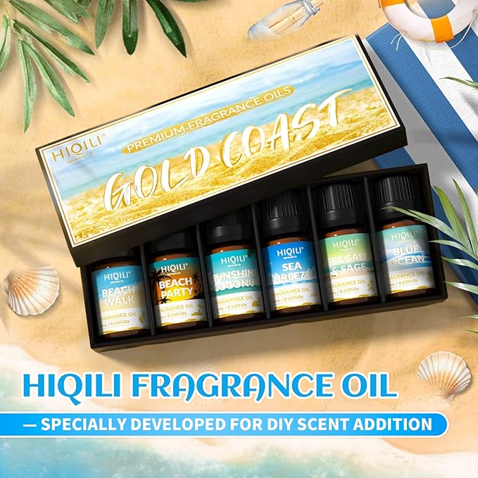 HIQILI Gold Coast Fragrance Oil for Diffuser, Candle & Soap