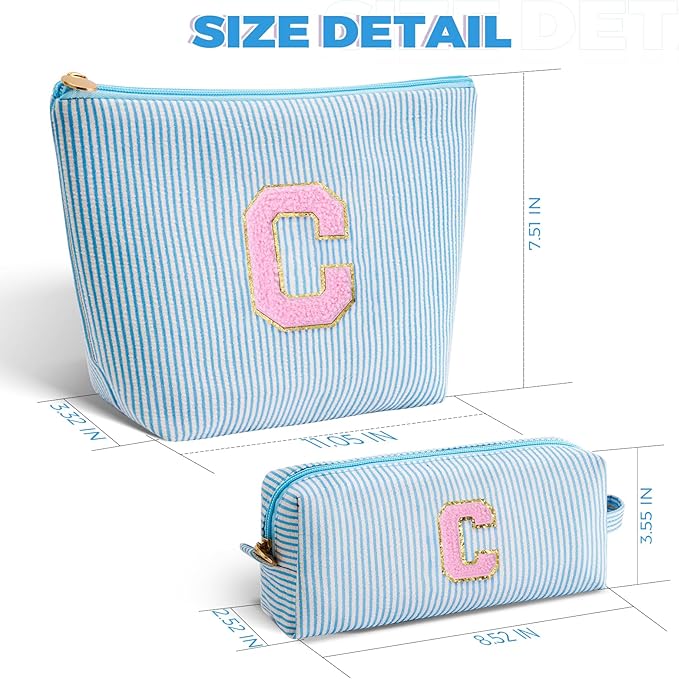 Btffitting Gifts for Teen Girls Women - Birthday Gifts for 10 11 12 13 14 15 16 17 18 Years Old Girl,Makeup Bag Cosmetic Bag,Teacher Gift Trendy Stuff Toiletry Bag - Blue,C