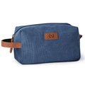 Travel Essentials Canvas Toiletry Makeup Bag Dopp Kit Blue (Initial N)