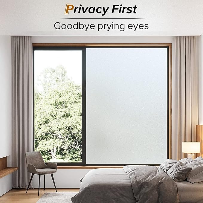 rabbitgoo Frosted Glass Window Privacy Film, Static Cling, 35.4" x 78.7"
