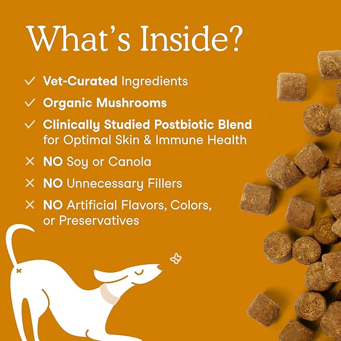 Fera Pets Dog Allergy & Immune Support with Turkey Tail Mushroom, 30 Chews