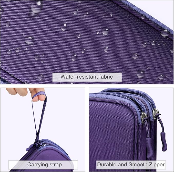 FYY Electronic Organizer, Travel Tech Pouch Bag, Cable Organizer Purple