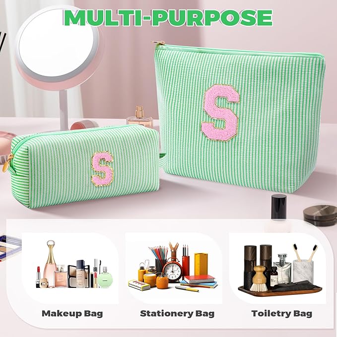 Btffitting Gifts for Teen Girls Women - Birthday Gifts for 10 11 12 13 14 15 16 17 18 Years Old Girl,Makeup Bag Cosmetic Bag,Teacher Gift Trendy Stuff Toiletry Bag - Green,S