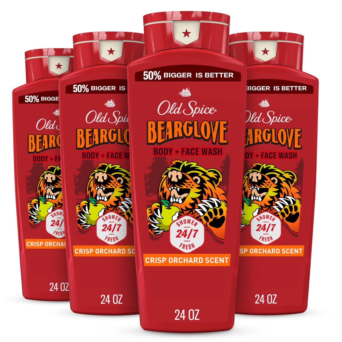 Old Spice Body Wash for Men, Lasting Dragonblast Scent, 24 fl oz Pack of 4