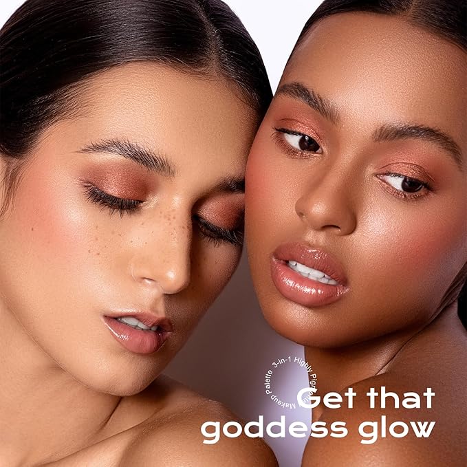 Color Nymph Blush and Highlighter Palette, 3 in 1 Contour Palette