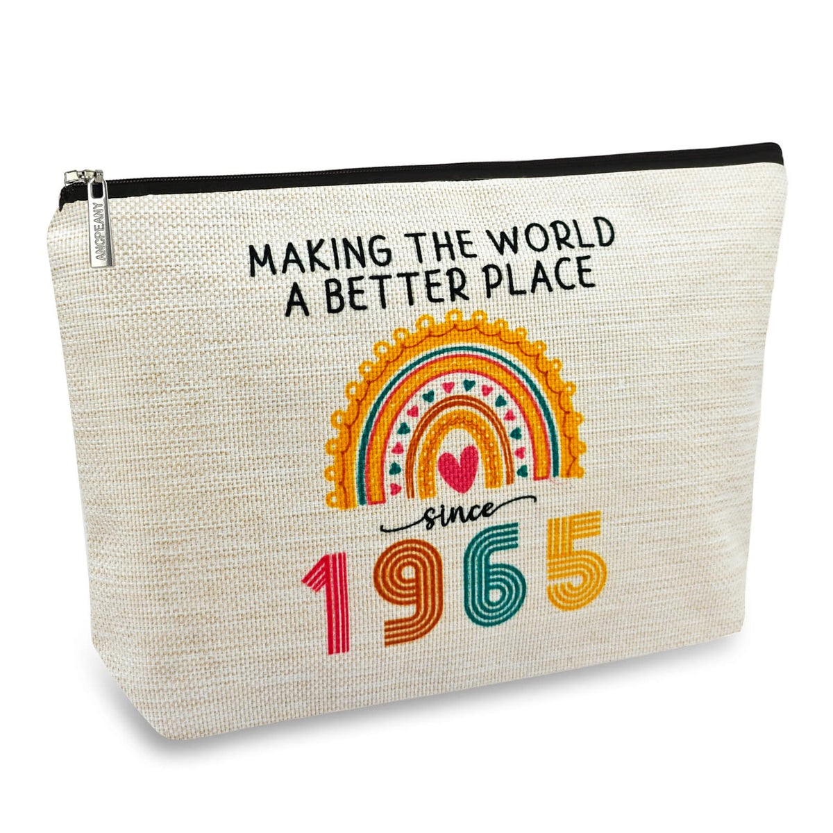 ancpeany 60th Birthday Gifts for Women Her, Happy 60th Birthday Decorations for Woman, Wife, Mom, Grandma, 1966 60 Year Old Gift Ideas Makeup Bag, Mothers Day, Christmas Cosmetic Travel Zipper Pouch