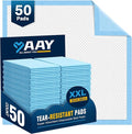 AAY Disposable Bed Pads 30"X36" 50pcs, Tear-Resistant Underpads