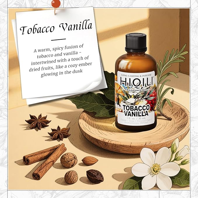 HIQILI Tobacco Vanilla Fragrance Oil for Diffuser, Candle & Soap