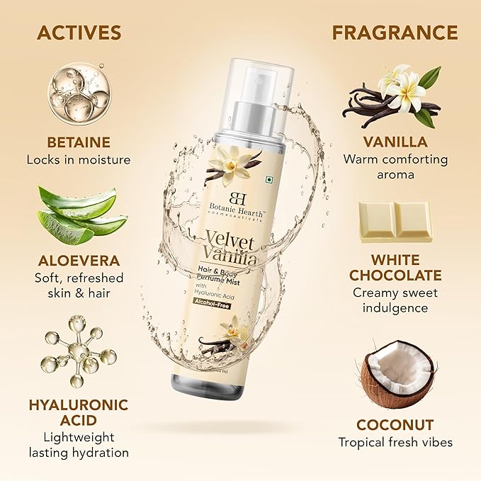 Botanic Hearth Vanilla Hair Perfume & Body Mist- 3.4 Fl oz