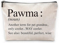 Sufamb Pawma Gifts Makeup Bag, Best Dog Grandma Gifts for Mother's Day Birthday Cosmetic Bags, Best Dog Grandma Gift Portable Small Toiletry Bag Zipper Makeup Pouch