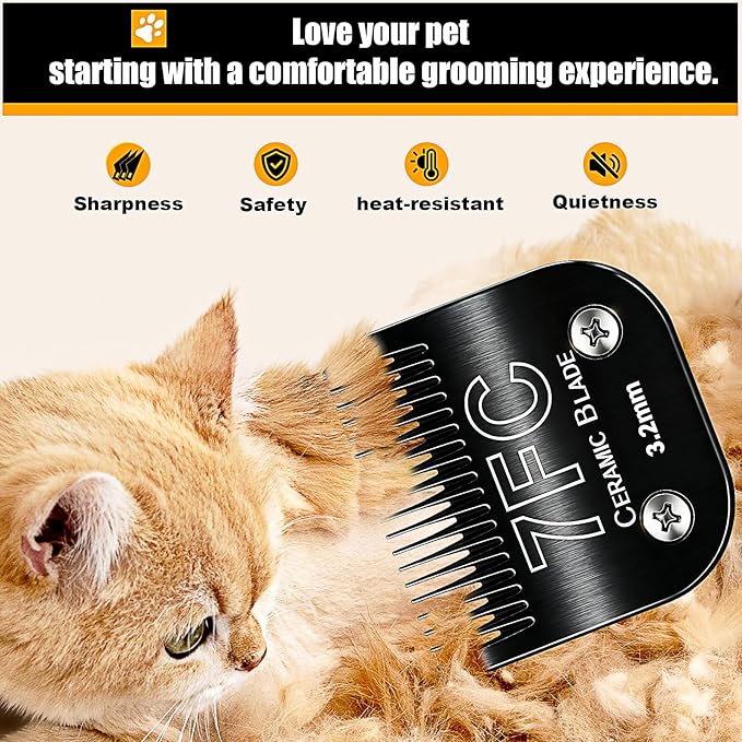 Dog Grooming Clipper Blades Replacement for Andis Dog Clipper,7FC Blade (3.2mm)