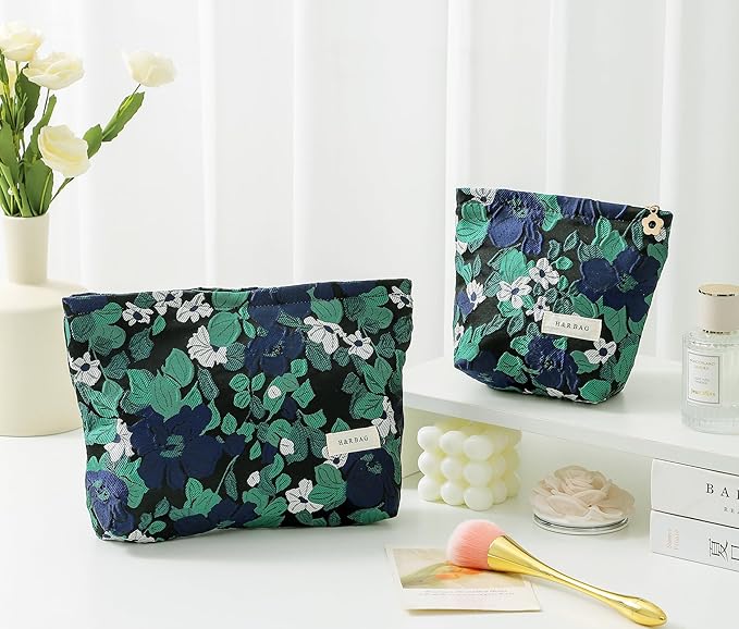 getgto 2 Pcs Makeup Bags, Large Cosmetic Bag Travel Toiletry Bag