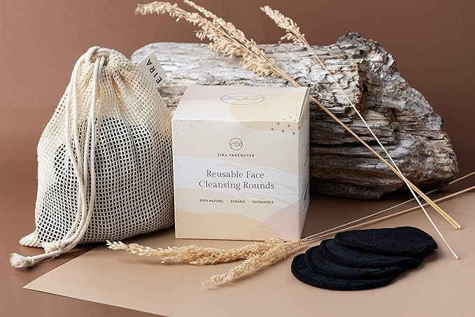 Reusable Makeup Remover Pads with Bamboo Holder – Washable Bamboo Cotton Rounds for Face, Toner & Sensitive Skin – Eco Friendly Zero Waste Skincare Set by EIRA