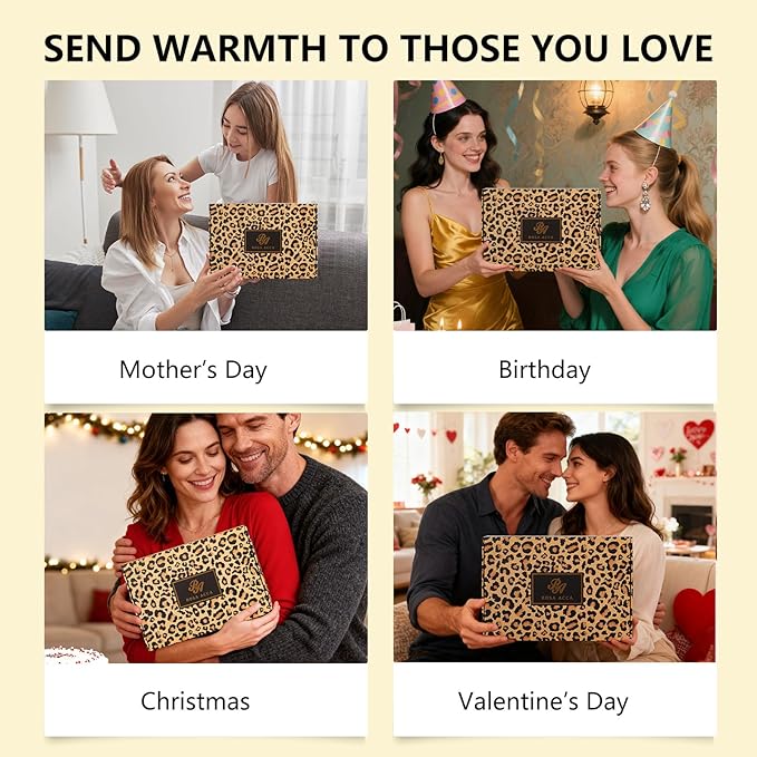Gifts for Women, 32 Pcs Leopard Facial Skin Care Gift Set for Women, Home Spa & Self-Care Gift Kit, Bath and Body Gifts Basket Set, Face Sheet Mask, Wife, Birthday, Christmas, Valentines, Anniversary
