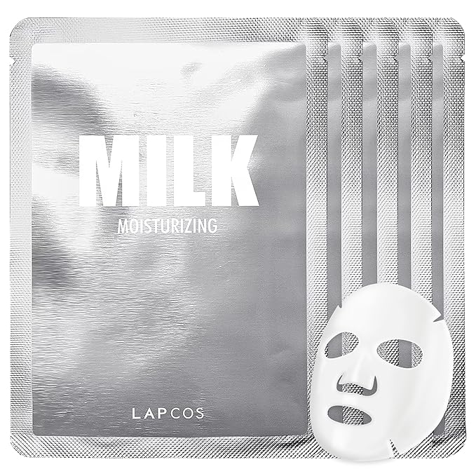 LAPCOS K Beauty Milk Sheet - Highly Moisturizing Face Mask (Pack of 5)