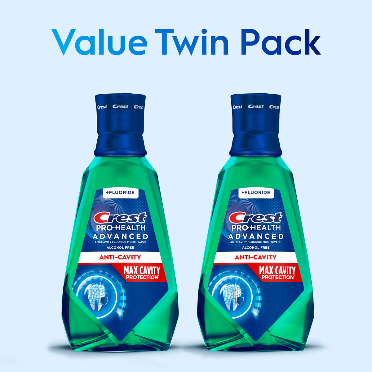 Pro-Health Advanced Maximum Cavity Protection Mouthwash - Alcohol-Free -Mild Mint - 2x1L