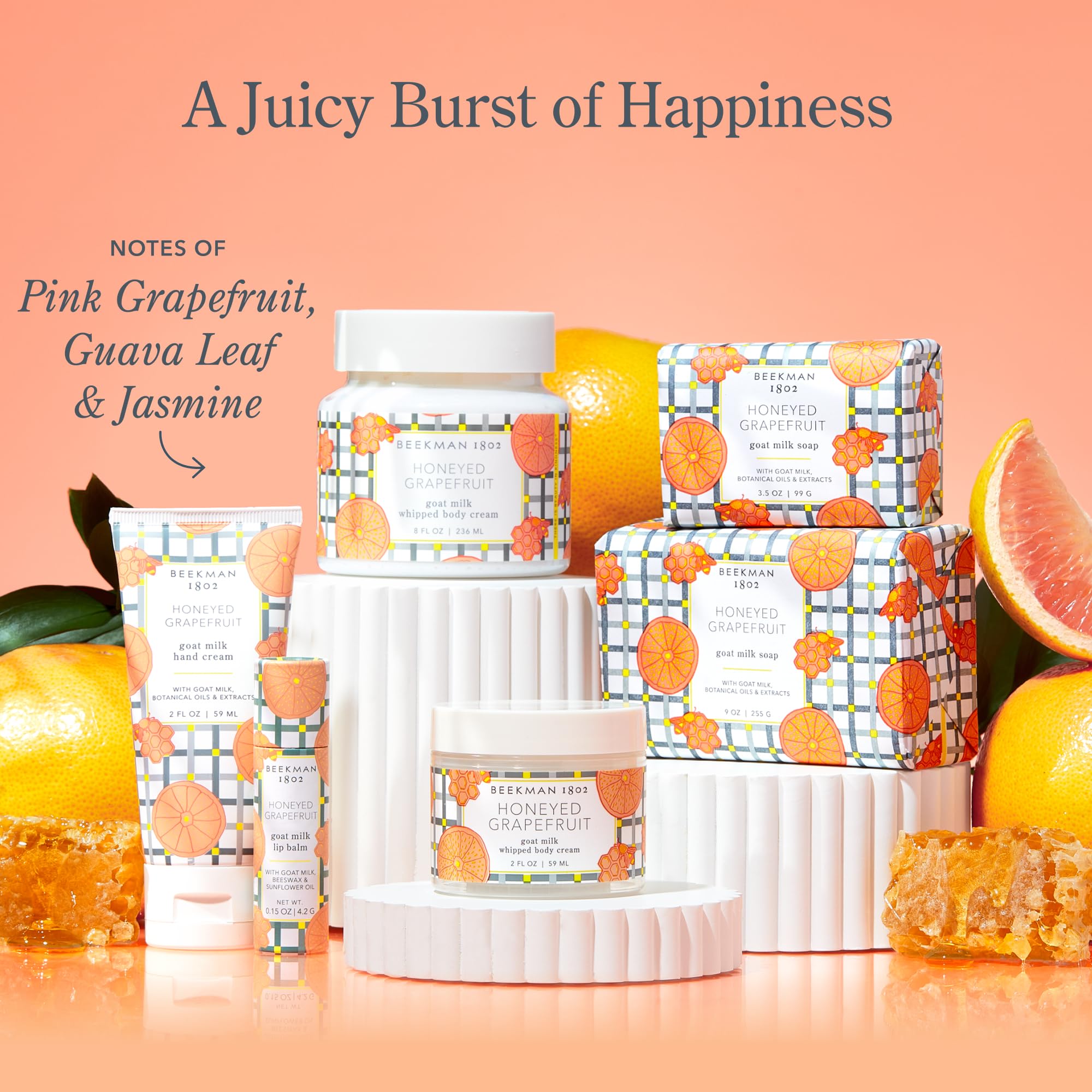 Beekman 1802 Goat Milk Face Wipes, Honeyed Grapefruit, 30 Count