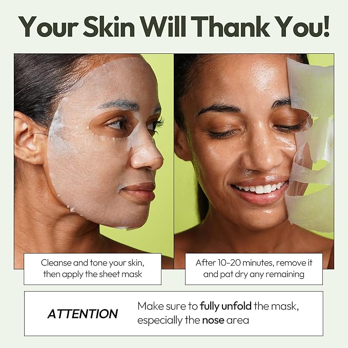 LAPCOS K Beauty Aloe Sheet - Soothing & Hydrating Face Mask (Pack of 10)