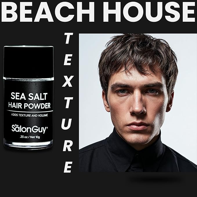 THESALONGUY Sea Salt Hair Texture Powder for Men & Women – Volumizing & Texturizing Styling Powder, Matte Finish, Root Lift & Beachy Waves, Lightweight Flexible Hold, Talc-Free,.35 oz / 10g