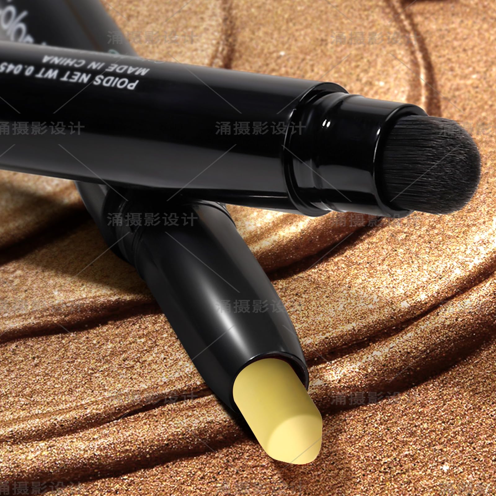 Color Mirror Cream Waterproof Hypoallergenic Eyeshadow Stick, long wear Metallic Glitter Matte Eye Shadow Pencil With Makeup Brush, Eye Brightener, 60 Daisy Matte