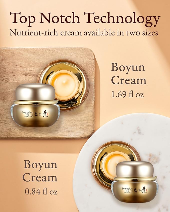 Sooryehan Boyun Cream Gift Set (5.24 fl oz) - Luxury Korean Skin Care, Red Ginseng Toner, Emulsion, Cleansing Foam & Moisturizer Cream, Deep Hydration