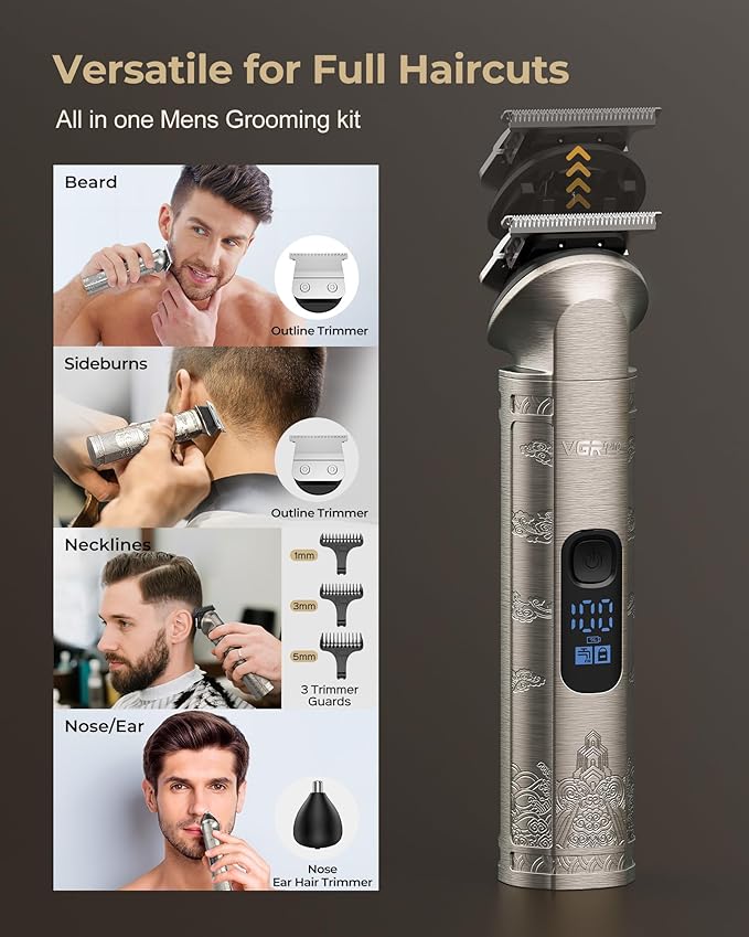 VGRPRO Hair Clippers for Men Professional, Cordless Clipper and Trimmer Set