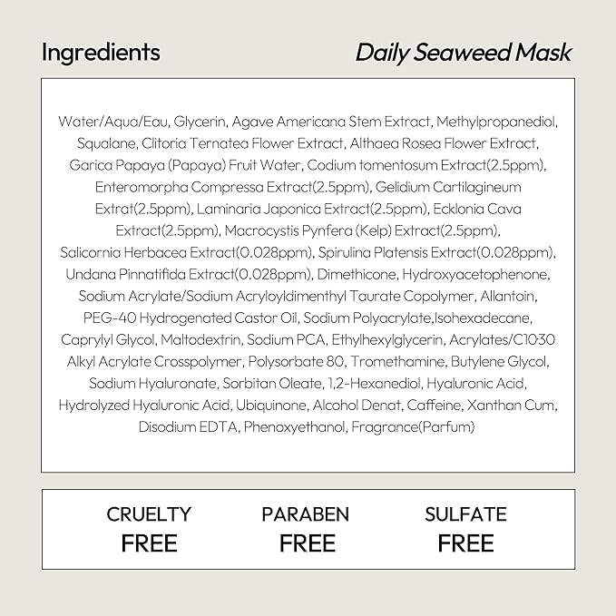 LAPCOS K Beauty Seaweed Sheet - Purifying & Hydrating Face Mask (Pack of 5)