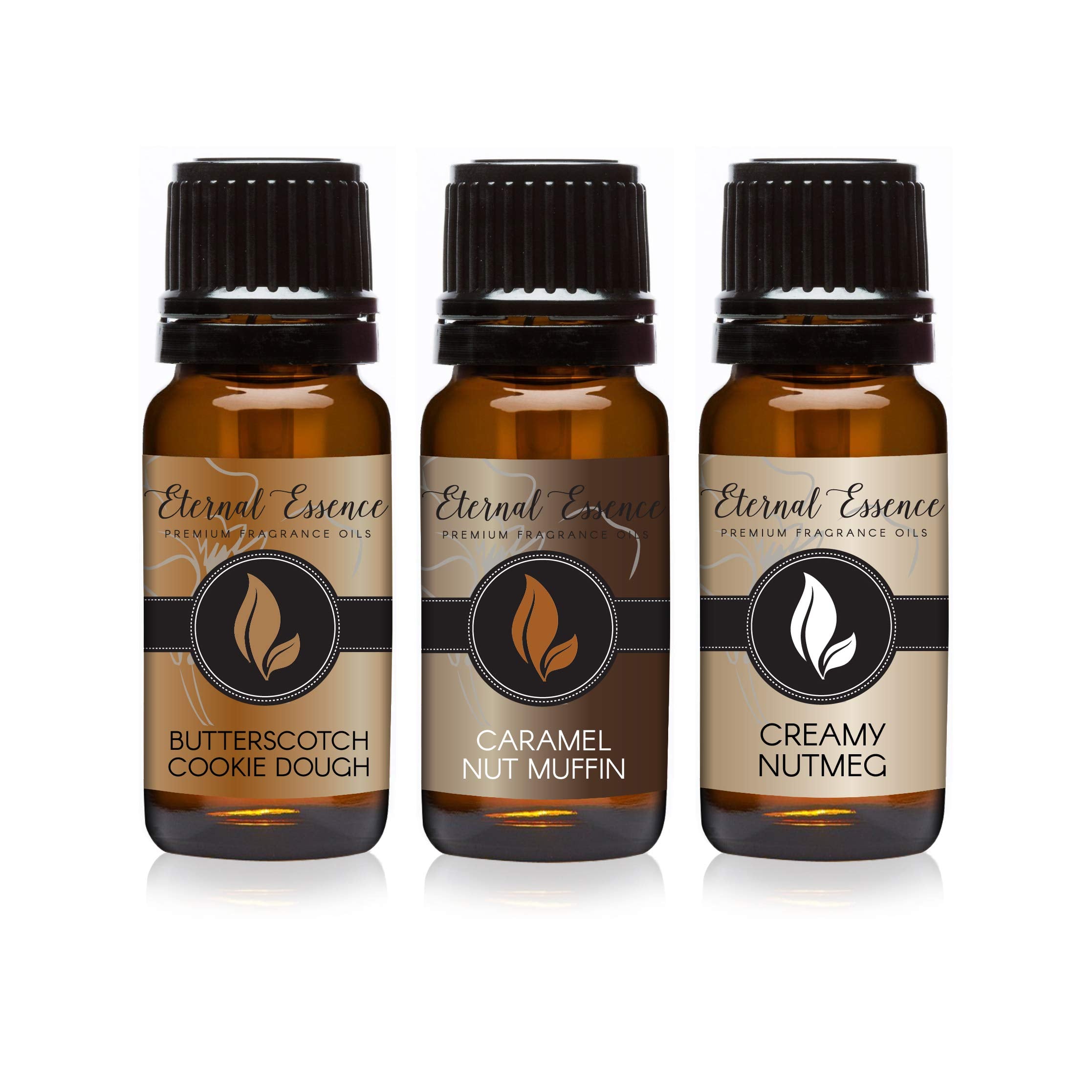 Eternal Essence Oils - Trio (3) - Butterscotch Cookie Dough, Caramel Nut Muffin & Creamy Nutmeg - Premium Fragrance Oil - 10ML