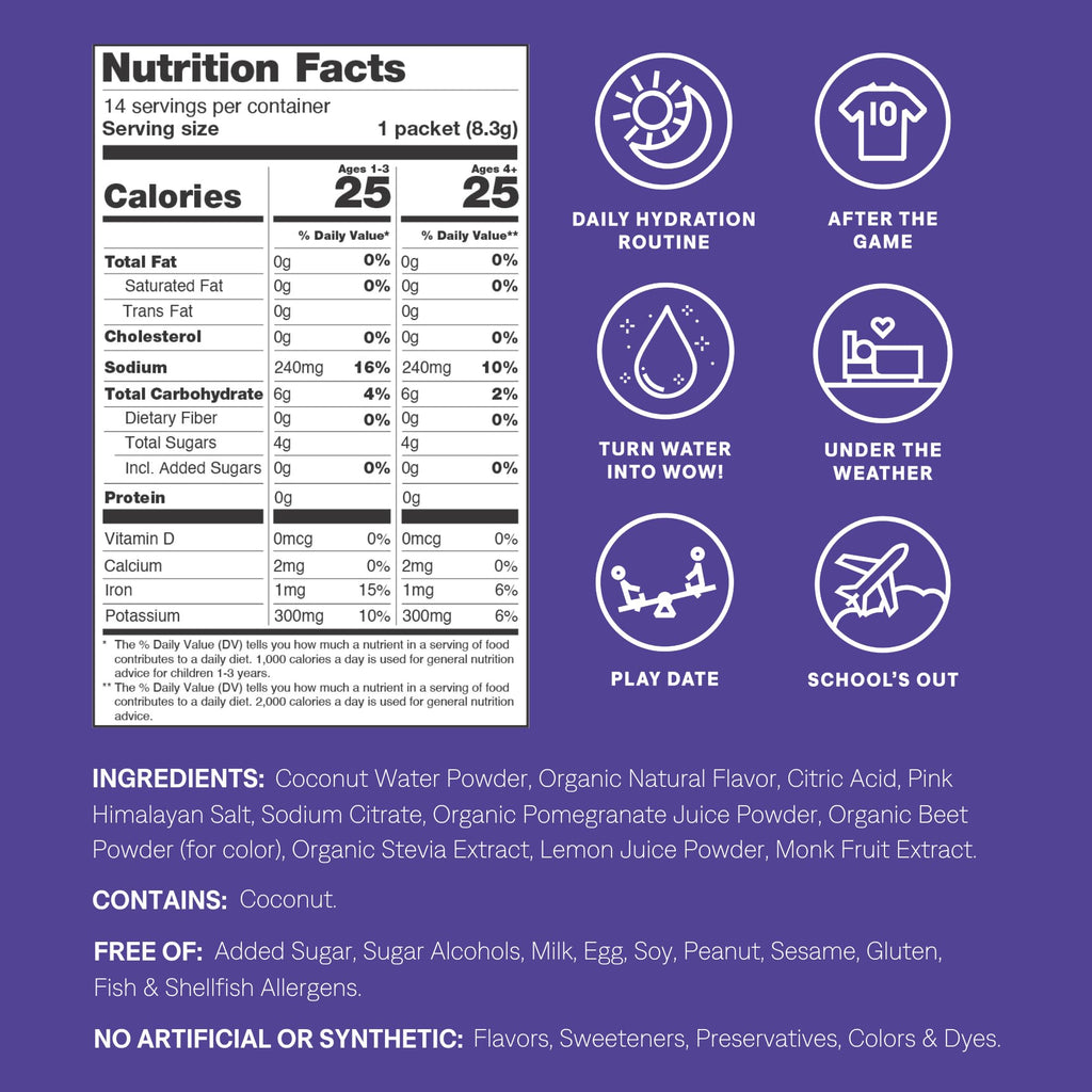 Cure Hydration - Kids Electrolyte Drink Powder Mixed Berry 14 Packets