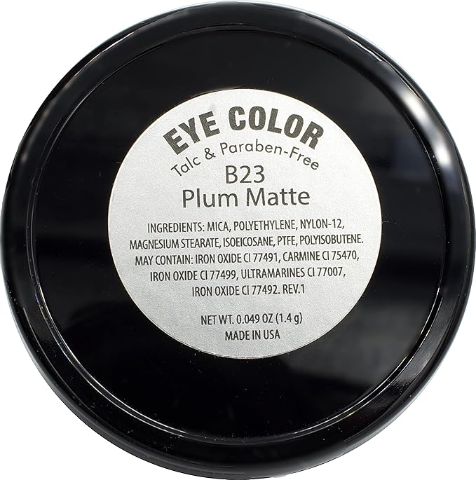 Pure Ziva Warm Plum Matte Dark Mauve Purple Red Pressed Powder Single Vegan Eyeshadow; Talc, Paraben & Cruelty Free