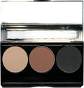 Pure Ziva Matte Black, Medium Brown and Off White Vegan Eyeshadow Trio Palette; Talc, Paraben & Cruelty Free
