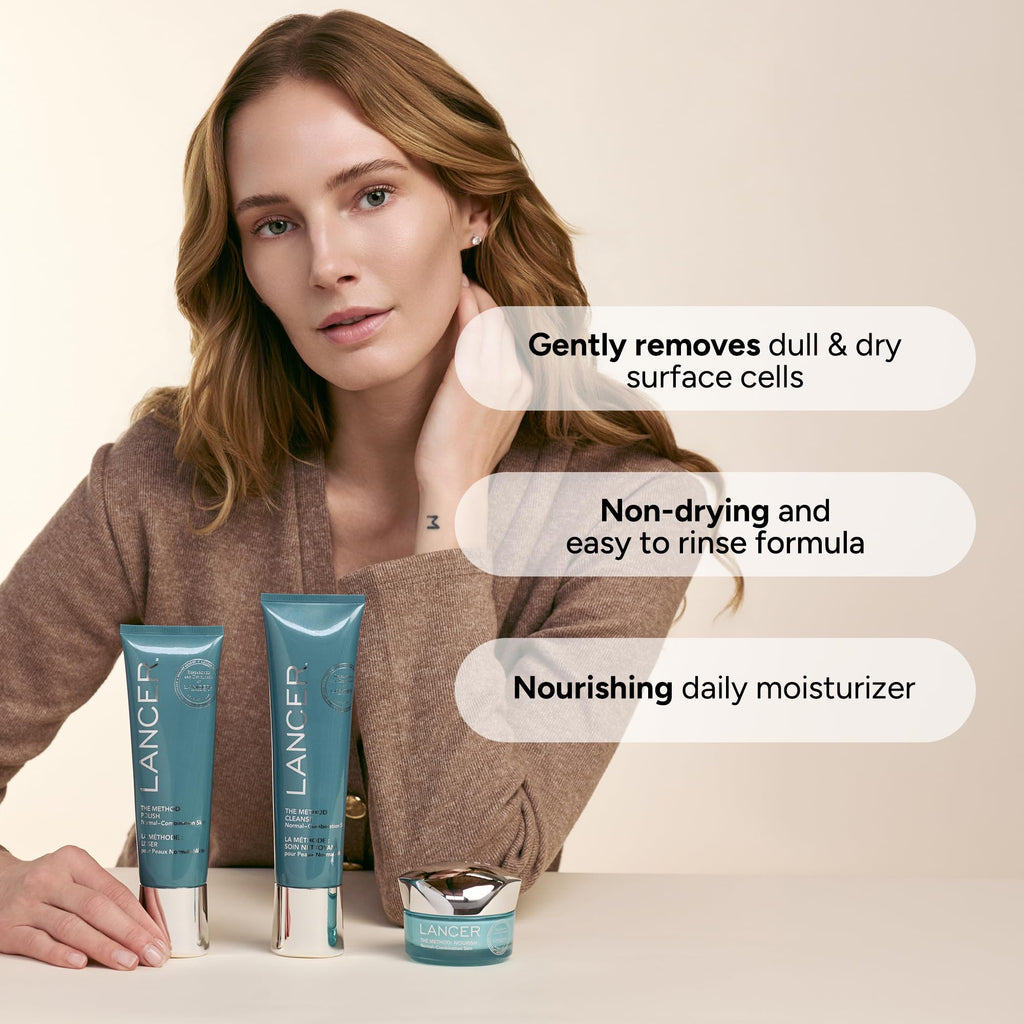 Lancer Skincare Intro Kit | Face Scrub, Cleanser, Moisturizer & Omega Oil