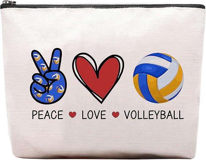 CEASQVAA Volleyball Gifts for Women: Inspirational Makeup Cosmetic Bag, Travel Pouch