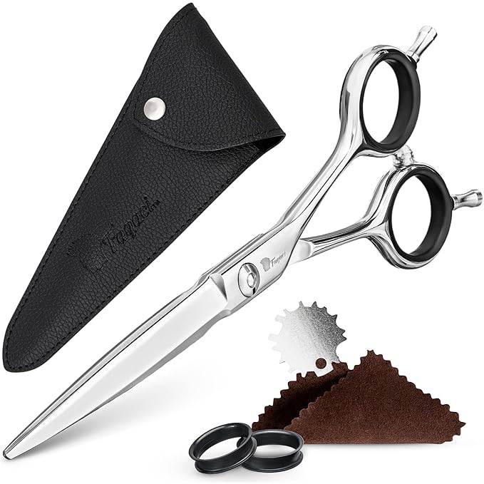 Fagaci Professional Hair Cutting Scissors 4.5", Thin Blades Hair Shears
