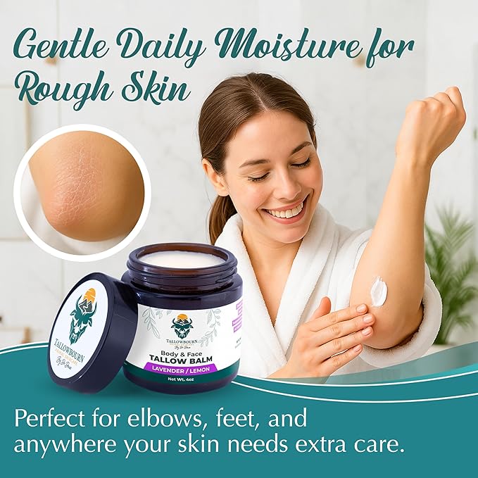 Grass-Fed Beef Tallow Balm for Face & Body - Lavender & Lemon - 4oz