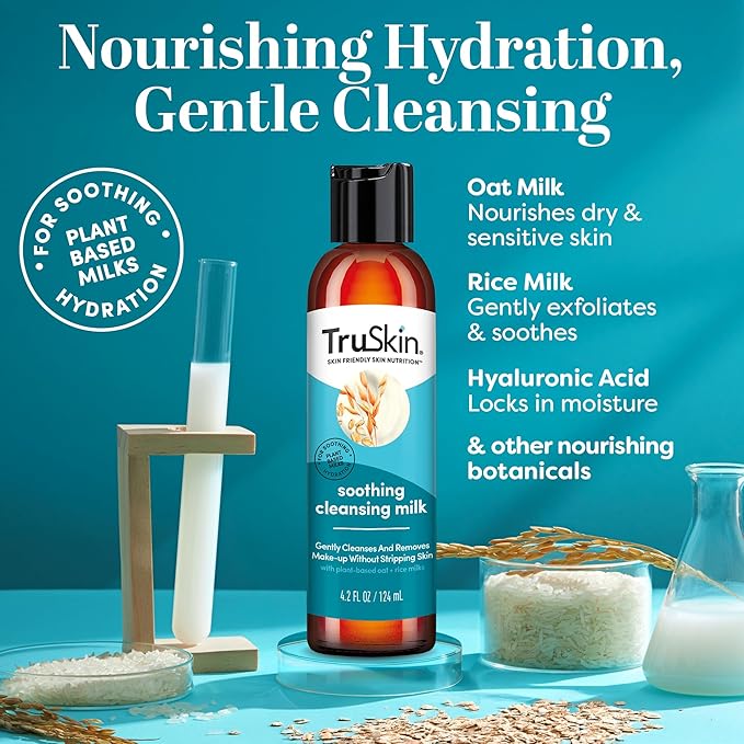 TruSkin Soothing Cleansing Milk with Rice & Oat Milk, 5 fl oz