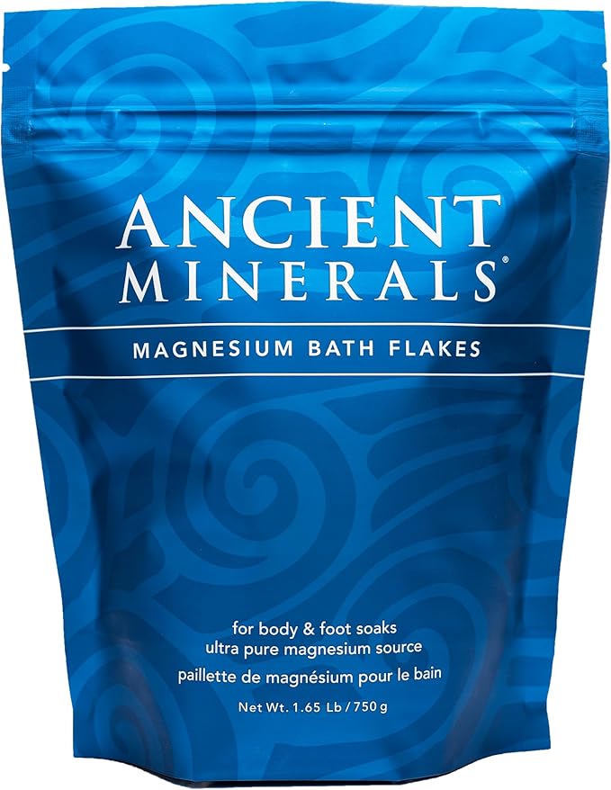 Ancient Minerals Magnesium Bath Flakes, Epsom Salt Alternative, 1.65lb