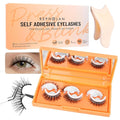 Bepholan Self Adhesive Eyelashes Natural Look Press On Lashes No Glue Needed Pre Glued Eyelashes Reuseable Waterproof Self Adhesive Lashes Wispy Fluffy Lashes with Tweezer3 Pairs Pack