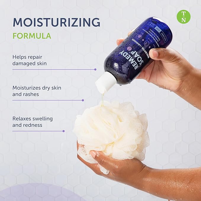 Truremedy Naturals Lavender Shea Butter Body Wash for Women - Hydrating Shower Gel with Natural Essential Oils & Aloe - Moisturizing Cleanser for Dry Skin, 12 oz