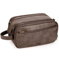 COOSKY Travel Toiletry Bag for Men, Large Hanging Toiletries Organizer Bags for Women, Cruise Ship Essentials, Water-resistant Shaving Case, PU Leather Makeup Accessories Cosmetic Dopp Kit, Dark Brown