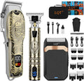 LQT Professional Hair Clipper Set for Men Electric Shaver Razor Cordless Hair Cutting Barber Clippers Beard Trimmer Men’s Grooming Kit Gifts for him (Bronze)