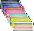 CarryEpic Mesh Bags with Zipper (10 Pack), Small Nylon Makeup Bag Cosmetic Pouches Travel Organizer for Purse Diaper Bag Home Organizing Striped Mix 10 Colors