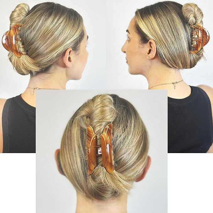 Camila Paris CP3216 French Hair Clips for Women, 3.5" Large Claw Clip Strong Hold All Day, Girl Large Claw Clips for Thick Hair, No Damage No Slip Flat Clip for Women. Made in France